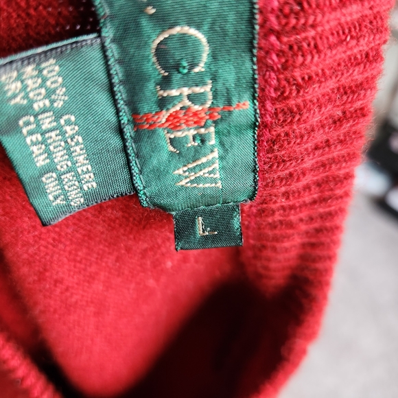 VTG J Crew 100% Cashmere Sweater Women's Large Burgundy/Maroon Crewneck - Picture 3 of 5